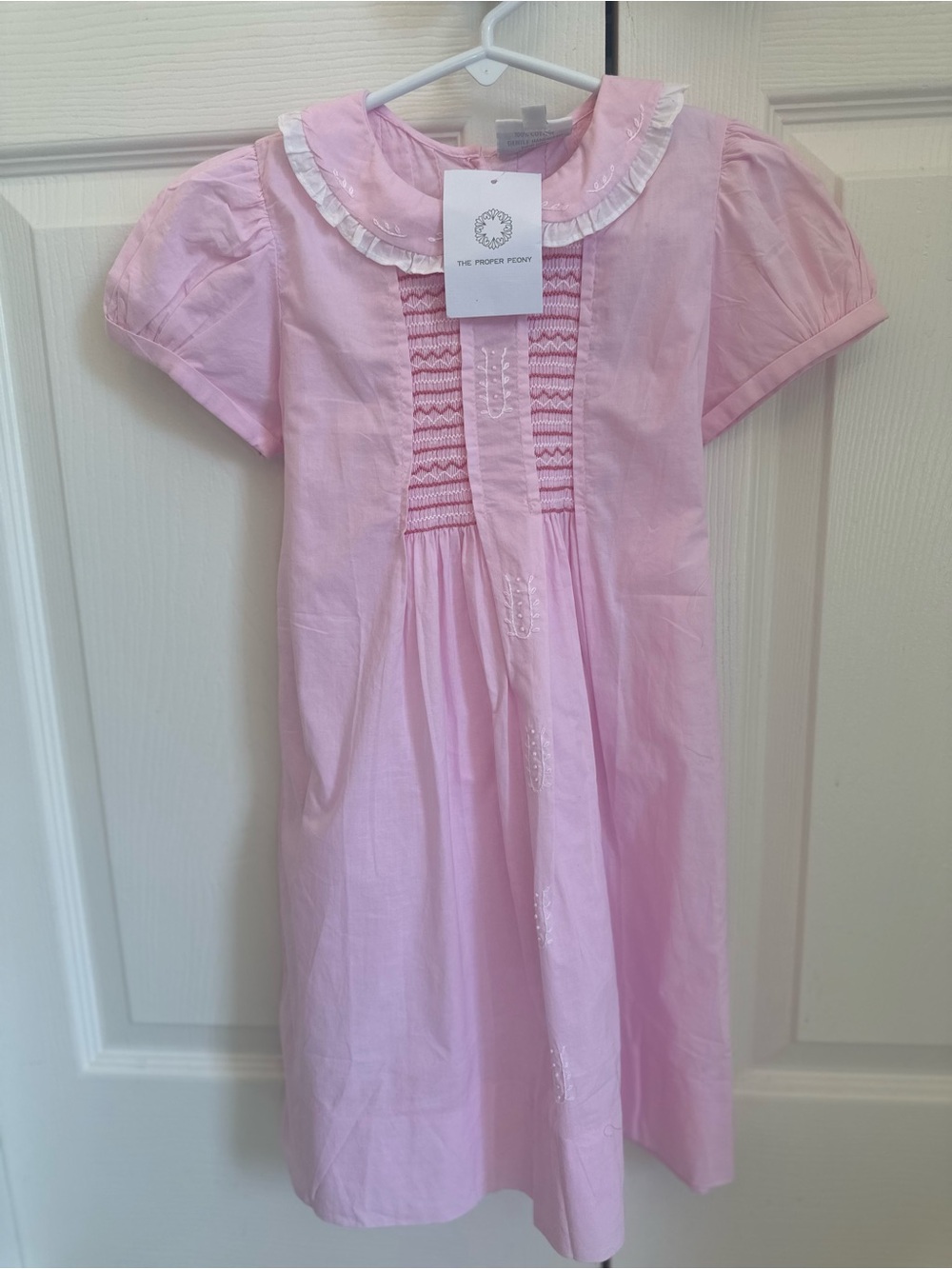 NWT Proper Peony pink smocked dress size 6